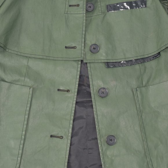 Derek Lam 10 Crosby Utility Jacket Designer Trench Coat Buttons Army Green 0 - Picture 7 of 16